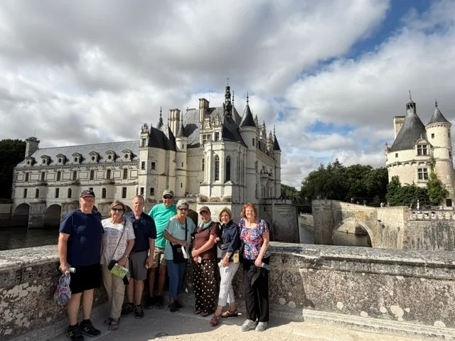 Our group on the bridge at Chenonceau