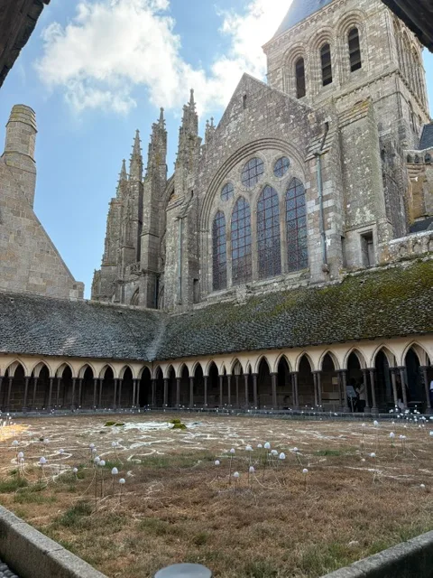 The cloister garden at the abbey