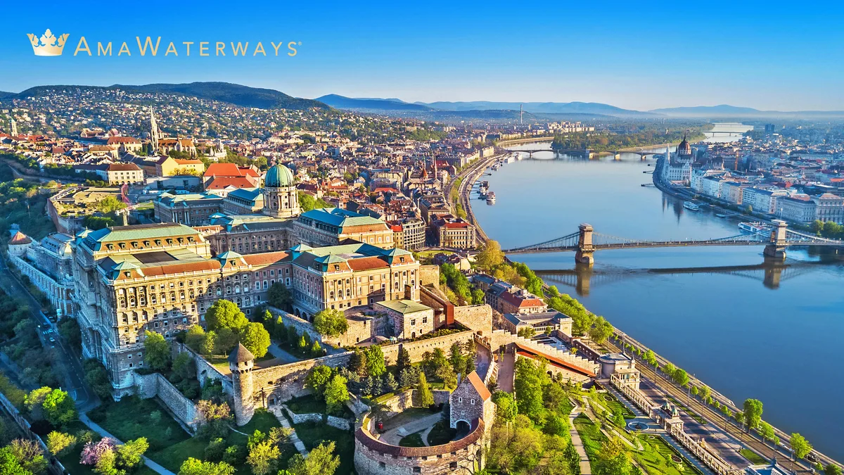 Budapest and the Danube from above