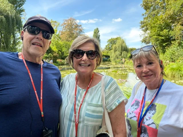 Three friends at Monet's pond in Giverny
